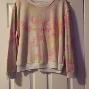 No Boundaries womens tie dye sweater